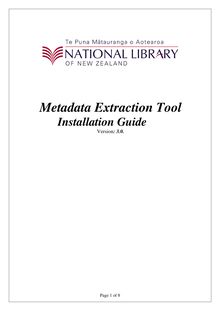  Metadata Extraction Tool, Tutorial