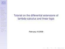Tutorial on the differential extensions of lambda-calculus ...