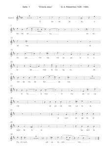 Partition Soprano 2 , partie, O bone Jesu, Palestrina, Giovanni Pierluigi da