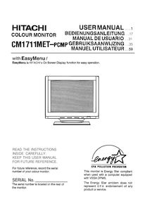 Notice Moniteurs Hitachi  CM1711MET