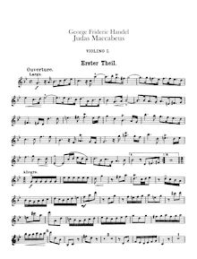 Partition violons I, Judas Maccabaeus, HWV 63, Handel, George Frideric