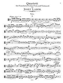 Partition viole de gambe, Piano quatuor, Op.6, C major, Labor, Josef