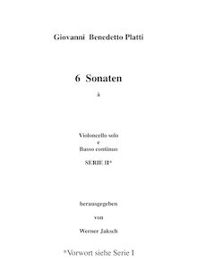 Partition Basso, 12 sonates pour violoncelle et Continuo, Platti, Giovanni Benedetto