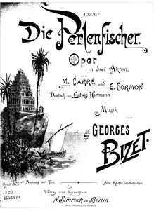 Partition complète, Les pêcheurs de perles, Opéra en trois actes par Georges Bizet