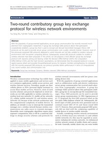 Two-round contributory group key exchange protocol for wireless network environments