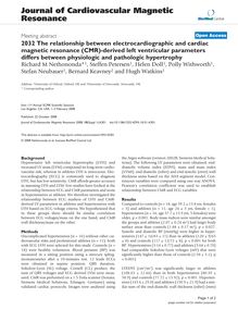 2032 The relationship between electrocardiographic and cardiac magnetic resonance (CMR)-derived left ventricular parameters differs between physiologic and pathologic hypertrophy