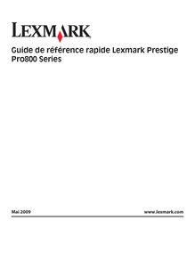 Guide de référence rapide Lexmark Prestige Pro800 Series