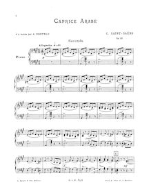 Partition Transcription pour piano 4 mains, Caprice arabe, Op.96