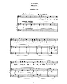 Partition complète (F minor: haut voix et piano), Stances par Jules Massenet