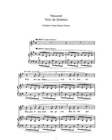 Partition complète (G Major: haut voix et piano), Voix de femmes