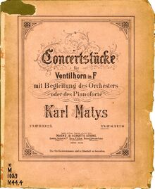 Partition couverture couleur, Konzertstück No.4, Op.44, Matys, Karl