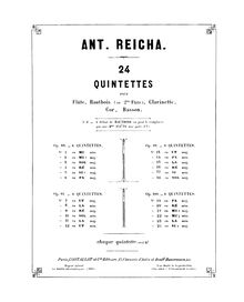 Partition cor (en G), vent quintette, Reicha, Anton