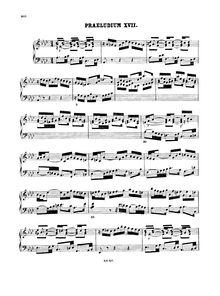 Partition Prelude et Fugue No.17 en A♭ major, BWV 886, Das wohltemperierte Klavier II