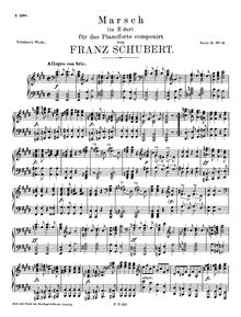 Partition complète, March en E, D.606, E major, Schubert, Franz