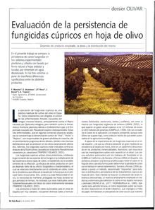 Evaluación de la persistencia de fungicidas cúpricos en hoja de Olivo