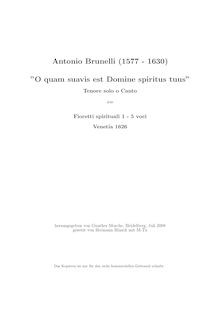 Partition complète, O quam suavis est Domine spiritus tuus, Brunelli, Antonio