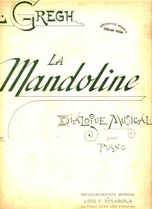 Partition complète, La Mandoline, Op.20, Grande Polka de Concert