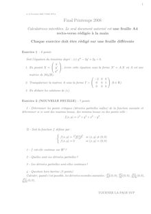 Intégration – Algèbre linéaire – Fonctions de plusieurs variables 2008 Tronc Commun Université de Technologie de Belfort Montbéliard