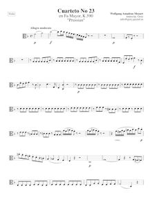 Partition viole de gambe, corde quatuor No.23, Third Prussian Quartet
