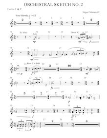 Partition cor 1/2 (F), Orchestral Sketch No.2, Girtain IV, Edgar