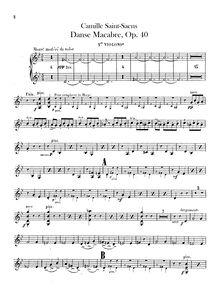 Partition violons II, Danse macabre, Op.40, Poème symphonique d après une poésie de Henri Cazalis