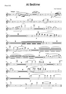 Partition flûte 1/2, At Bedtime, На сон грядущий, Tchaikovsky, Pyotr