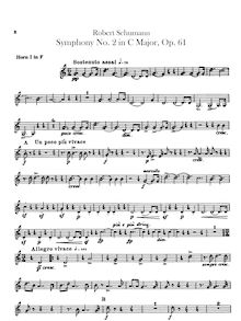 Partition cor 1 (F), 2, (C, E♭), Symphony No.2, Op.61, C Major, Schumann, Robert