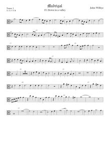 Partition ténor viole de gambe 1, alto clef, madrigaux - Set 2, Wilbye, John par John Wilbye