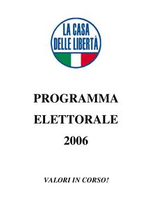 PROGRAMMA ELETTORALE 2006