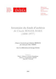 Inventaire du fonds Claude Roger-Marx - Inventaire du fonds d ...