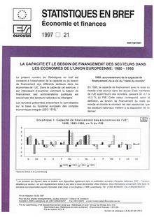 La capacité et le besoin de financement des secteurs dans les économies de l Union européenne 1980-1995