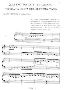 Partition complète, 4 Toccate per Organo - Libro II, Merulo, Claudio