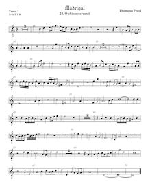 Partition ténor viole de gambe 2, octave aigu clef, O chiome erranti