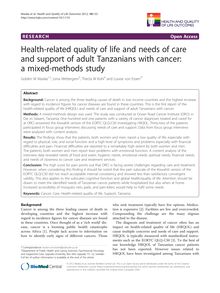 Health-related quality of life and needs of care and support of adult Tanzanians with cancer: a mixed-methods study