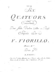 Partition violon, 6 flûte quatuors, Op.4, Six Quatuors Concertants pour Flute, Violon, Alto et Basse