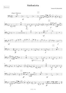 Partition basson, Sinfonietta N. 1, Krähenbühl, Samuel