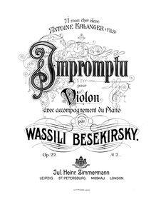 Partition Score (Piano), Impromptu, G major, Bezekirsky, Vasily