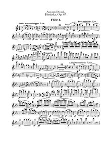 Partition flûte 1, 2, Piccolo, Hussite Overture, Husitská, Dvořák, Antonín