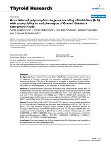 Association of polymorphism in genes encoding κB inhibitors (IκB) with susceptibility to and phenotype of Graves  disease: a case-control study