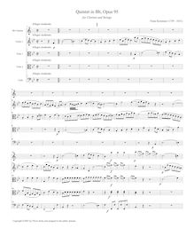 Partition complète, quintette pour clarinette et cordes, Op.95, Krommer, Franz
