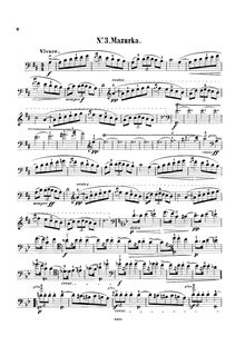 Partition de violoncelle, Mazurkas, Chopin, Frédéric