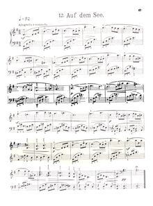 Partition , Auf dem See, Skizzen, 20 kleine melodiöse Klavier-Stücke zu zwei Händen