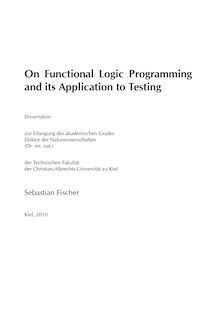 On functional logic programming and its application to testing [Elektronische Ressource] / Sebastian Fischer