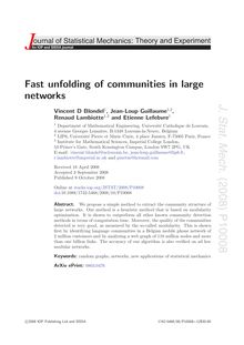 unfolding of community in large network