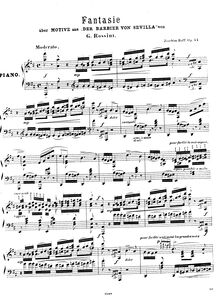 Partition complète, Fantaisie sur des motifs de l opéra Le Barbier de Séville de Rossini, Op.44
