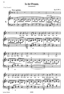 Partition No. 5: en der Fremde, 6 chansons, 6 Gesänge, Brahms, Johannes par Johannes Brahms