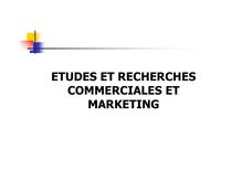 Etudes et Recherches Marketing Cours