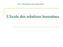 Ecole des relations humaines