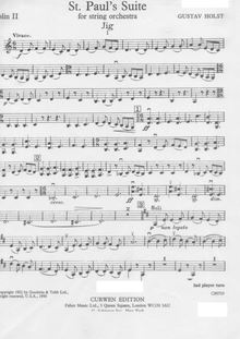 Partition violon II, St. Paul s , Op.29 No.2, Holst, Gustav