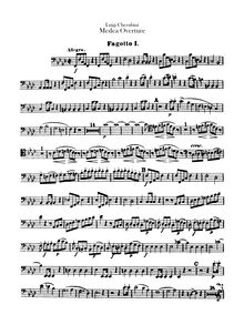 Partition basson 1, 2, Médée, Opéra comique en trois actes, Cherubini, Luigi